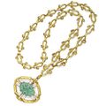 18 karat gold, jade and diamond pendant-brooch, David Webb