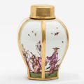 A Meissen porcelain hexagonal tea-caddy and a cover, the teacaddy circa 1725