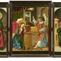 Lucas Cranach the Elder and Studio, Winged altarpiece with the Annunciation, Saints Catherine and Barbara