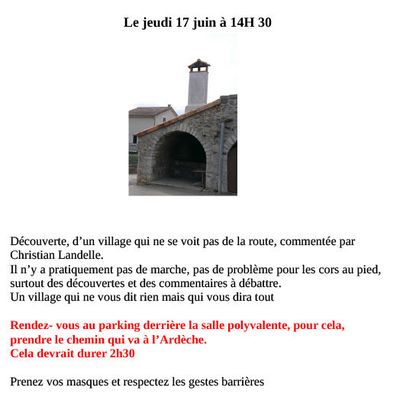 Jolie balade à Pradons le 17 juin