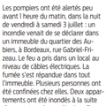 Incendie dans un immeuble