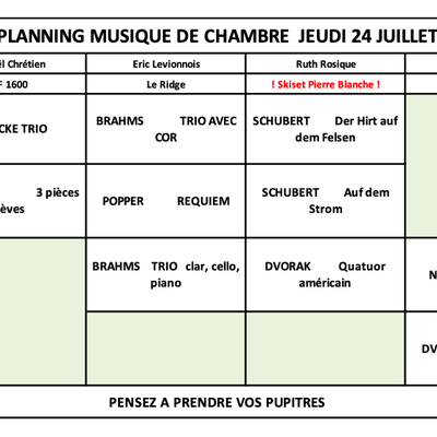 PLANNING COURS JEUDI 24