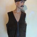 H498 : Gilet velours 70's T.XL