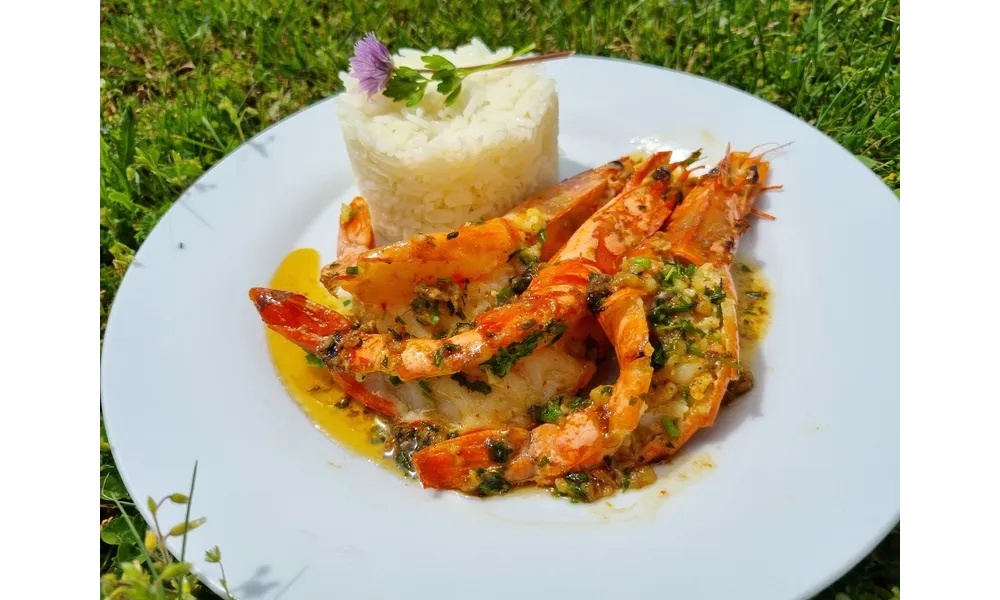 Gambas flambées au pastis