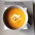 Velouté de carottes, courge longue de Nice à la crème 