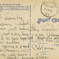 28/10/1944, Chicago - Carte de Norma Jeane à Jeanette Cox