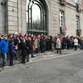 minute de silence et de recueillement à Avranches lundi midi 16 novembre 2015 après les attaques de Paris