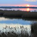 Crépuscule sur le Grand Bagnas à Marseillan