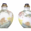A famille rose-enameled white glass snuff bottle, Imperial, Yangzhou, circa 1770-1820