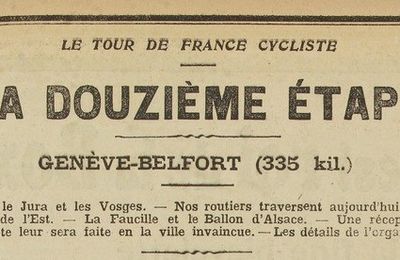 Tour de France 1914 (2e partie), Ballon d’Alsace & Belfort 