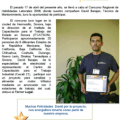 David Barajas a obtenu la 3ème place au concours régional d'electronique à Hermosillo,Sonora.
