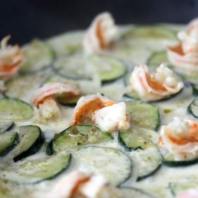 Curry rapide de courgettes et crevettes