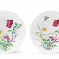 A pair of famille rose 'boneless' saucer dishes, Yongzheng six-character marks and of the period (1723-1735)