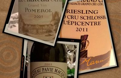 Magnifique dîner chez des passionnés de la Rive Droite : Pavie Macquin 2001, Vieux Château Certan 2001 et Riesling Epicentre 