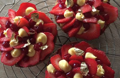 Tartelettes aux fraises et crème vanille mousseline 