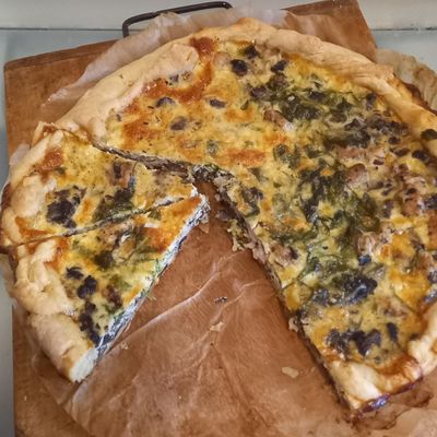 Quiche Champignons et blanc de poulet.
