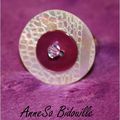 Vente bague en boutons de nacre et perle de swarovski