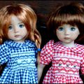 Pauline en vichy bleu, Juliette en vichy rouge