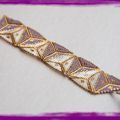 bracelet triangle mauve et blanc