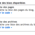 Comment afficher le bloc 'Pages' sur un modèle de blog en mode avancé ?