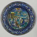 Plate with an allegory of the month of April, Pierre Reymond (1513- circa 1584), French, Limoges, circa 1568-1580