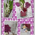 composition florale parfumée et colorée ...."muguet ,lilas" 