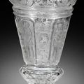 A Silesian Hochschnitt goblet and cover, Hermsdorf, Hirschberger Tal, circa 1720