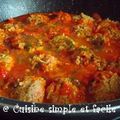 Boulettes de riz et viande hachée à la sauce tomate