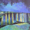 La nuit étoilée sur le RHONE ( d'après VAN GOGH)