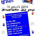 JOURNEE DU JEU 14 juillet 2014 de 10H00 à 18H00