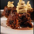 Mini Christmas Puddings au chocolat & Irish Whiskey Cream sauce