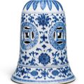 A blue and white 'Floral' bell, Qing dynasty, 18th century 