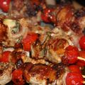 BROCHETTES DE MINI SALTIMBOCCA AUX TOMATES CERISE A LA PLANCHA