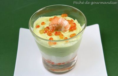 Mousse d'avocat et crème de langoustines