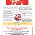 1er Mai Manifestons- nous ! manifestation départementale RDV 10h30 Préfecture de Chartres