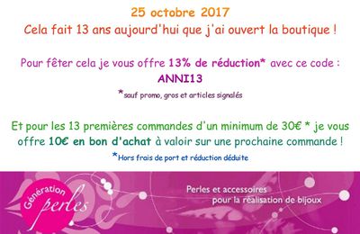 Anniversaire et Promo Génération Perles