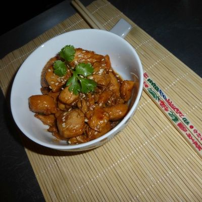 Emincé de poulet mariné façon asiatique