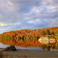 Le parc national au soleil couchant d'automne