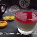 Panna cotta au chocolat blanc et coulis de framboise