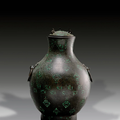 A malachite inlaid bronze vase, ‘Hu', Warring States (480-221 BC)