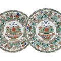 A pair of famille verte dishes, Kangxi period (1662-1722)