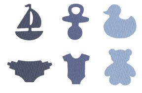 6 dies bébé bleu Quickutz