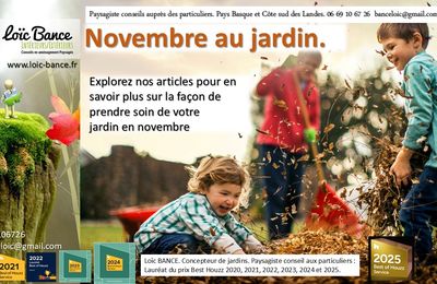 👨‍🌾 Novembre au jardin Paysagiste Pays Basque Paysagiste Landes.