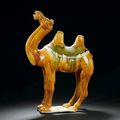 A sancai model of a Bactrian camel - Tang Dynasty