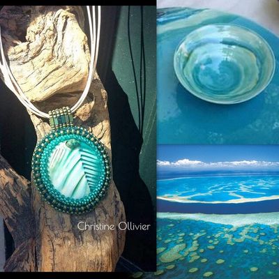 Pendentif brodé de la collection " Entre terre et mer".