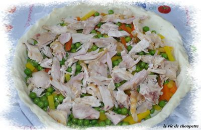 TARTE AUX LEGUMES ET AU POULET