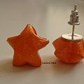VENDUES - Boucles d'oreilles puces Orange stars