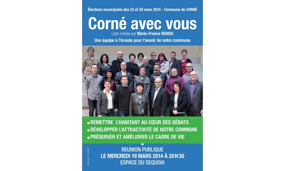 Réunion publique le mercredi 19 mars 2014 à 20h30, espace du Séquoia