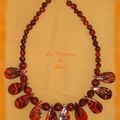 Collier mokumé chocolat orange