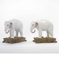 A Pair of Samson Porcelain Chinese Export-Style Gilt Metal-Mounted Elephants, Late 19th Century